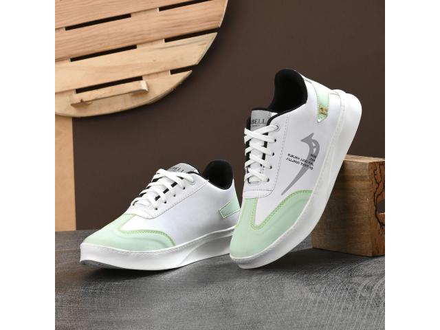Airbell Green Synthetic Leather Casual Sneakers