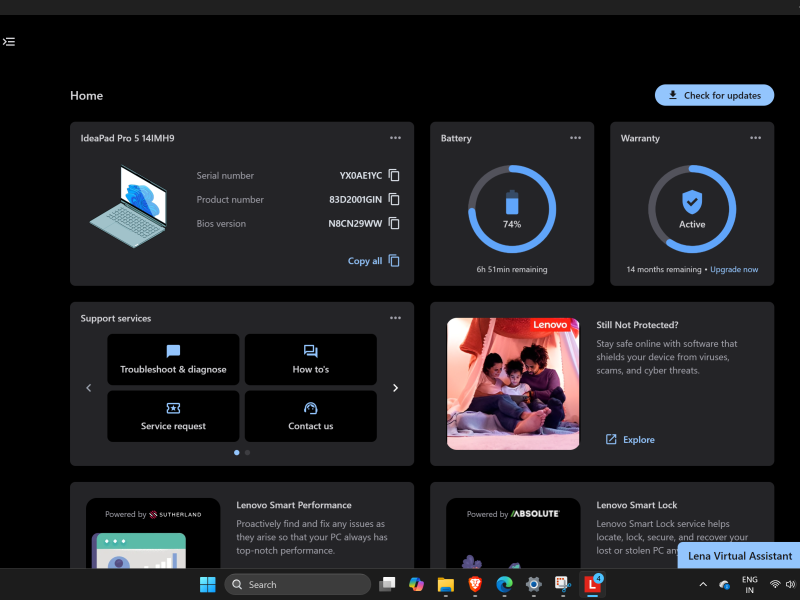 Lenovo Ideapad Pro 5 Intel Core Ultra 9 185H, 32GB RAM, 1TB SSD, OLED